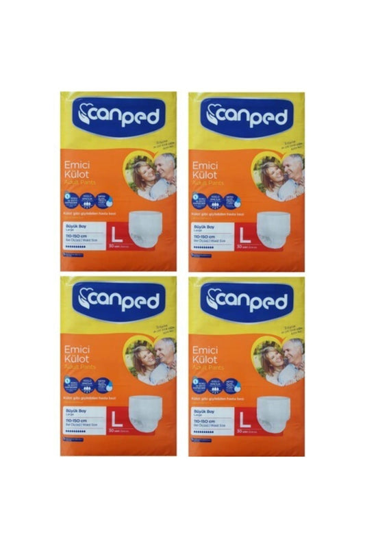 Canped-Emici Külot Büyük Large 4x30'lu 120 Adet Hasta Bezi (ORJİNAL TURUNCU PAKET)