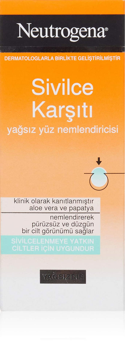 neutrogena sivilce karşıtı yağsız yüz nemlendiricisi 50ml, 50 ml