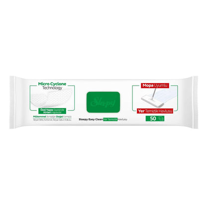 Sleepy Easy Clean Beyaz Sabun Katkılı Mopa Uyumlu Yer Temizlik Havlusu&Mendili 50 Yaprak