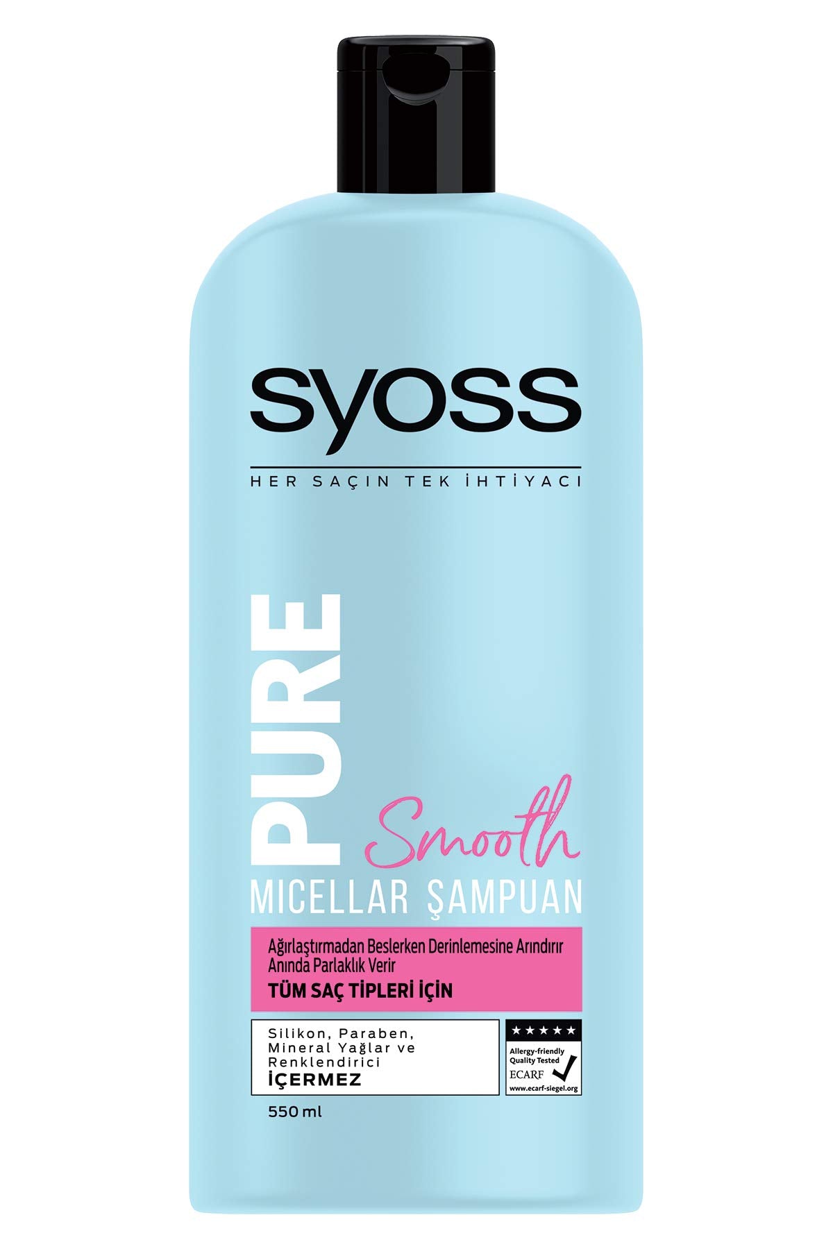 Syoss Pure Smooth Micellar Sampuan, 550 ml