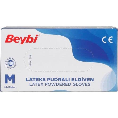 Latex Pudralı Eldiven M Beden 100 Adet 36881