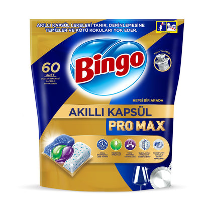 Bingo Akıllı Kapsül Pro Max Bulaşık Makinesi Deterjanı Tableti 60'lı