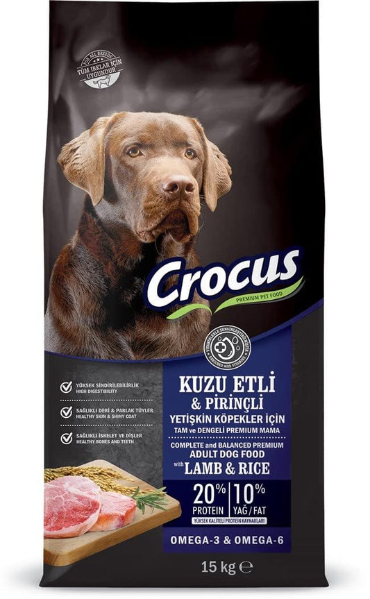 CROCUS Kuzu Etli Pirinçli Yet. Köpek Maması 15 Kg, 855-001