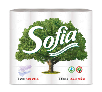 Sofia 3 Katlı Tuvalet Kağıdı 32'Li, 1 Paket (1 X 32 Adet)