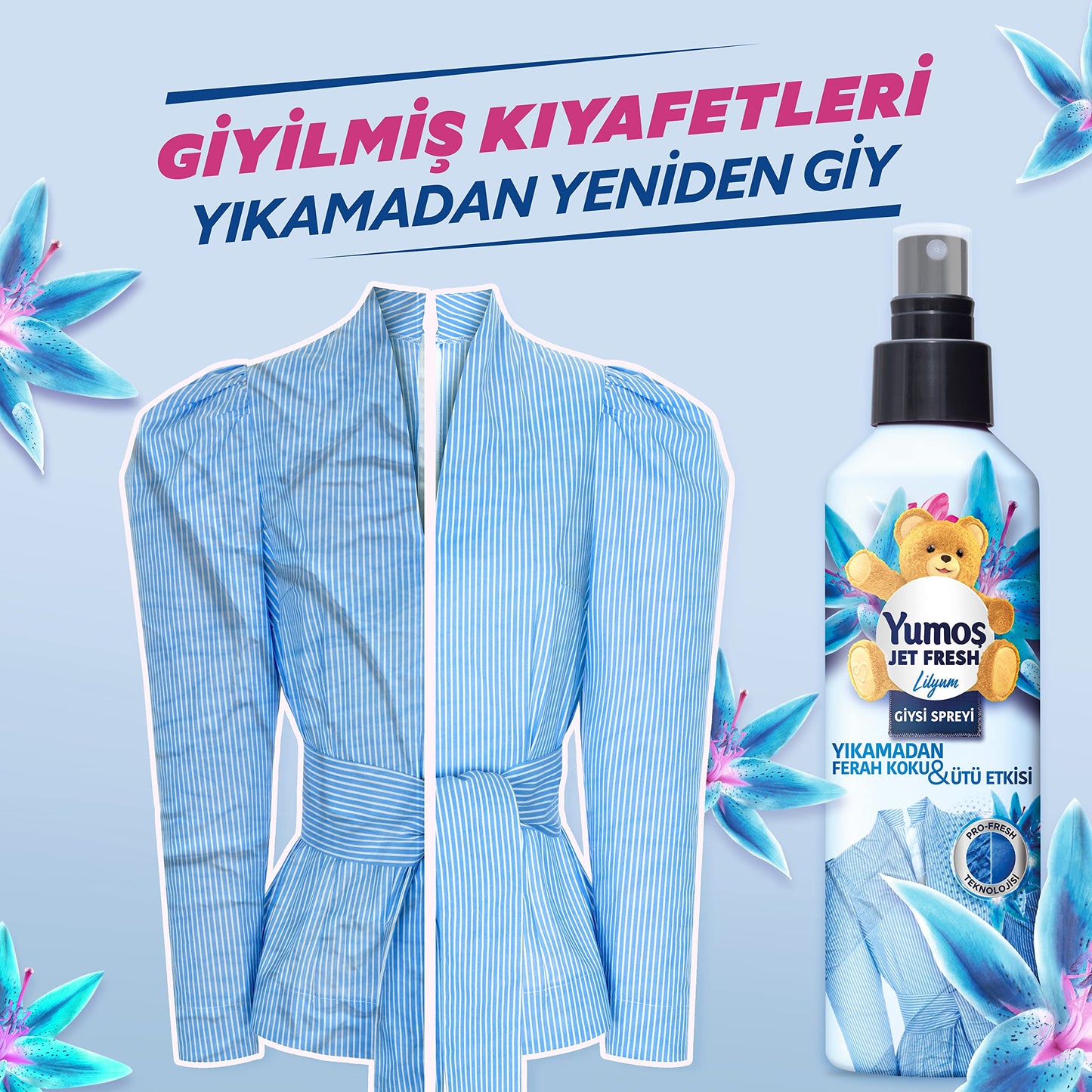 Yumoş JetFresh Giysi Spreyi Lilyum 200 ml