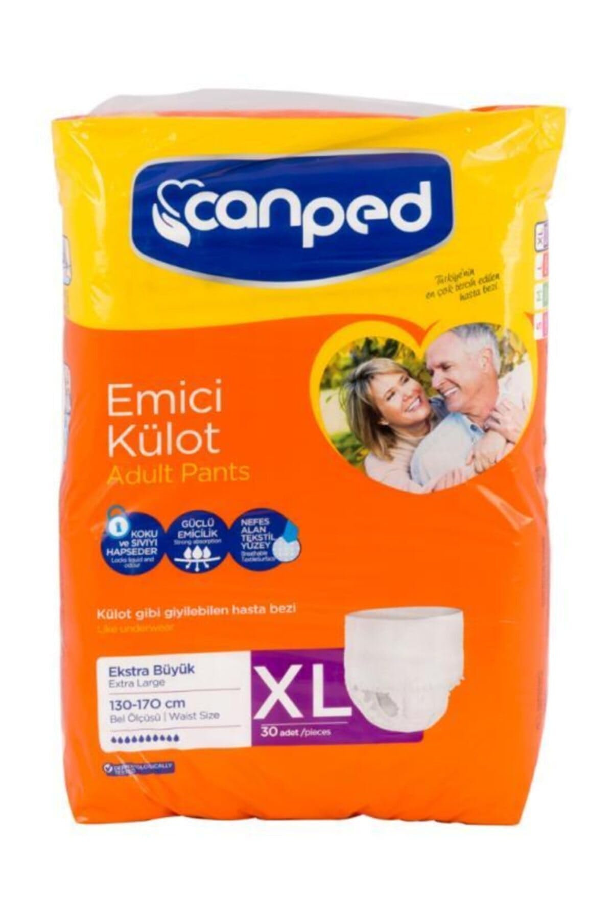 Canped-Emici Külot Yetişkin Hasta Alt Bezi En Büyük Boy (Xl) | 30 Adet