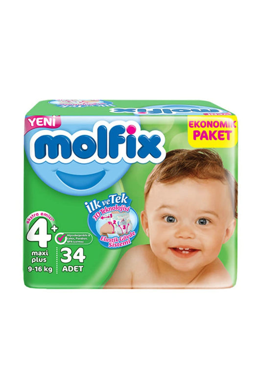 Molfix 3D Bebek Bezi 4+ Beden (9-16 Kg) Maxiplus