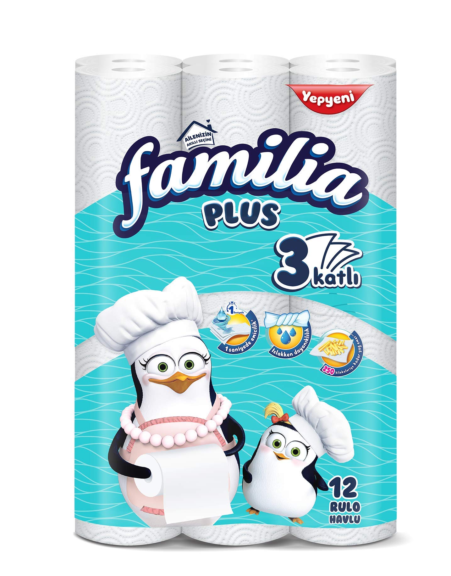 Familia Plus 3 Katlı 12'li Kağıt Havlu (1 x 12 Adet)
