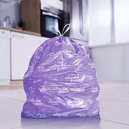 Vileda Büzgülü Lavanta Kokulu Çöp Torbası 30 Litre - 15'li, Mor, Orta