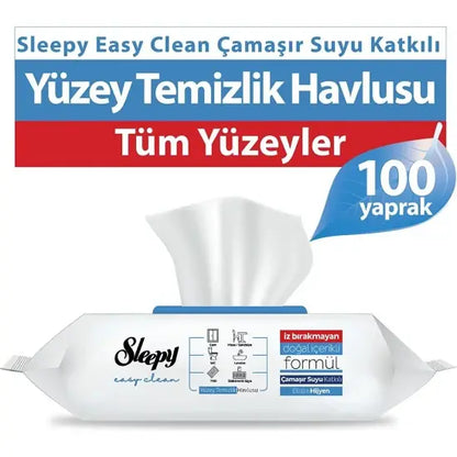 Sleepy Easy Clean Çamaşır Suyu Katkılı Yüzey Temizlik Havlusu 100 Yaprak